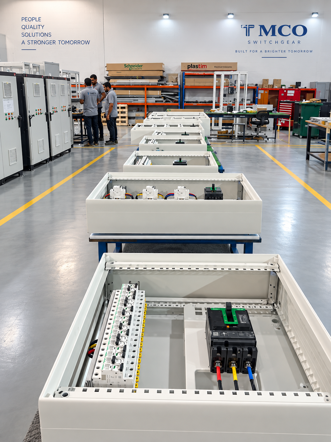 Panel assembly area inside the TMCO factory